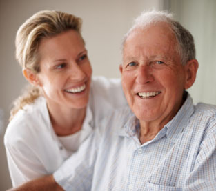 image of elderly man with health care assistant